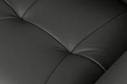 Drehbarer Design Stuhl SIGNATURE schwarz Echtleder 360° Taschenfederkern Metall