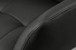 Drehbarer Design Stuhl SIGNATURE schwarz Echtleder 360° Taschenfederkern Metall