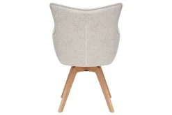 Drehbarer Design Stuhl VOGUE beige natur Strukturstoff Eichenholz 360° mit Armlehne