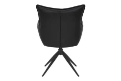 Drehbarer Design Stuhl VOGUE schwarz Kunstleder Metall 360° mit Armlehne