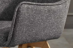 Drehbarer Design Stuhl VOGUE anthrazit natur Strukturstoff Eichenholz 360° mit Armlehne