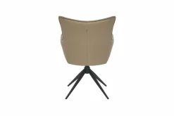 Drehbarer Design Stuhl VOGUE taupe Kunstleder Metall 360° mit Armlehne