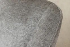 Drehbarer Retro Stuhl AVIGNON grau Chenille schwarze Metallbeine