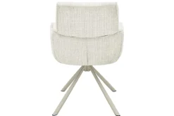 Drehbarer Retro Stuhl UNIQUE beige Chenille Cremona Metall champagner-beige