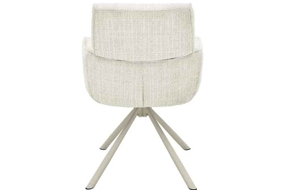 Drehbarer Retro Stuhl UNIQUE beige Chenille Cremona Metall champagner-beige