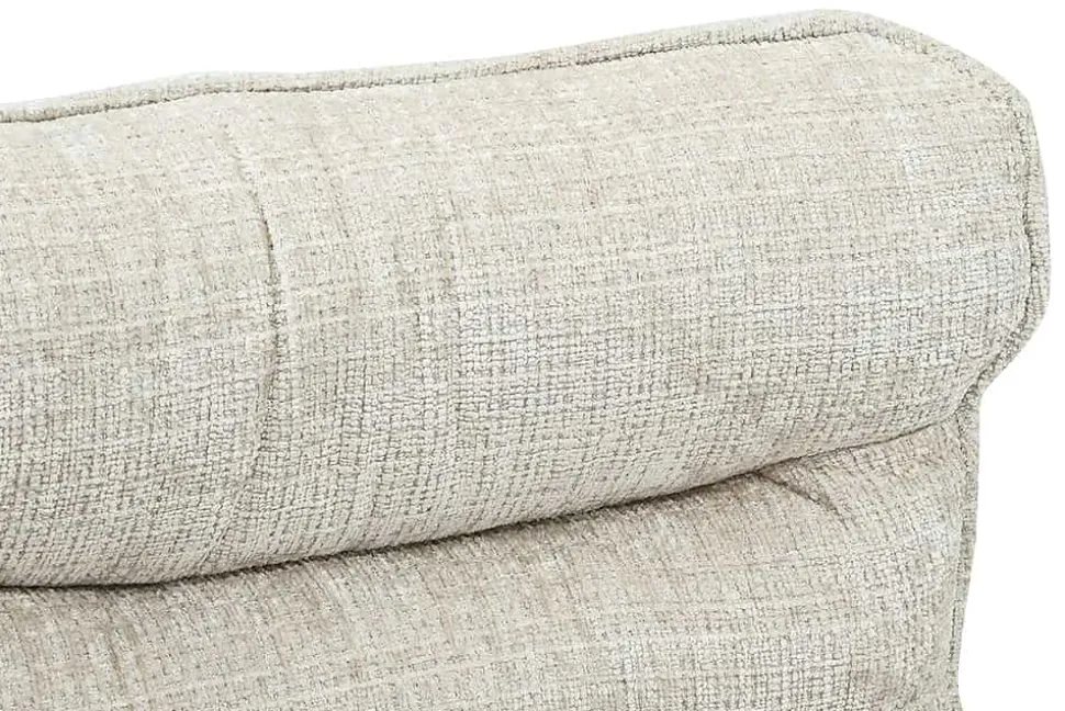 Drehbarer Sessel CLOUD champagner beige Chenille schwarz Metall