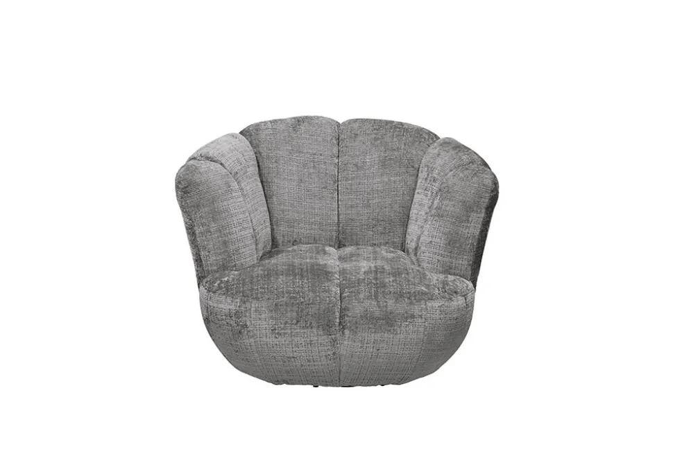 Drehbarer Sessel DIAMOND silbergrau Chenille Cremona 360°