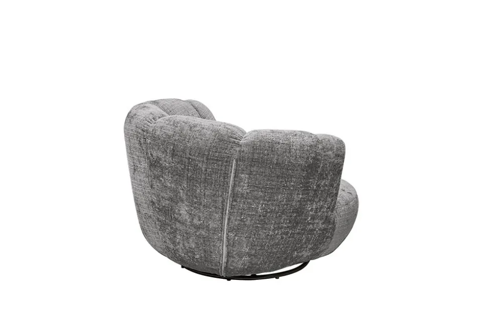 Drehbarer Sessel DIAMOND silbergrau Chenille Cremona 360°