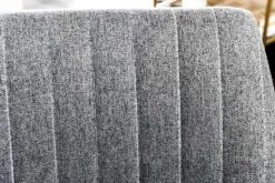 Drehbarer Sessel LOUNGER grau Strukturstoff Metallgestell schwarz