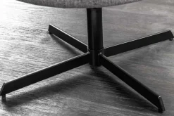 Drehbarer Sessel LOUNGER grau Strukturstoff Metallgestell schwarz