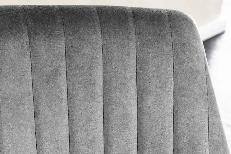 Drehbarer Sessel LOUNGER grau gold Samt Modern Design