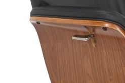 Drehbarer Sessel VOGUE COMFORT schwarz Kunstleder braun Walnuss-Design mit Armlehne
