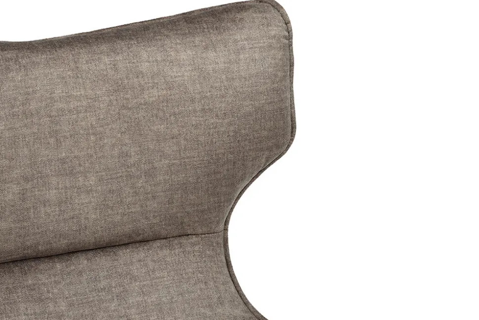 Drehbarer Sessel VOGUE taupe Samt schwarze Metallbeine mit Armlehne