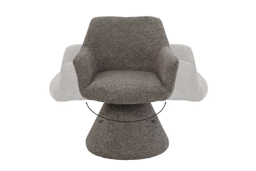 Drehbarer Stuhl AMBIENTO braun Strukturstoff 180° mit Auto-Return Polsterstuhl