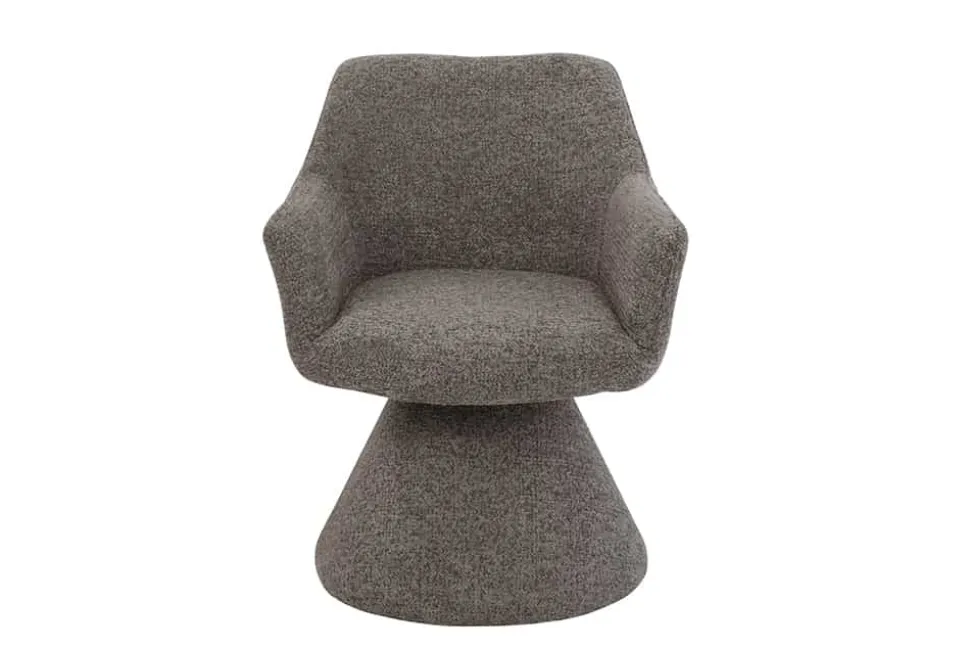Drehbarer Stuhl AMBIENTO braun Strukturstoff 180° mit Auto-Return Polsterstuhl
