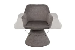 Drehbarer Stuhl AMBIENTO grau Vogue Velours Samt 180° mit Auto-Return Polsterstuhl