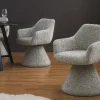 Drehbarer Stuhl AMBIENTO grau Chenille 180° mit Auto-Return Polsterstuhl