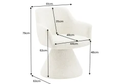 Drehbarer Stuhl AMBIENTO grau Chenille 180° mit Auto-Return Polsterstuhl