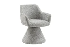 Drehbarer Stuhl AMBIENTO grau Chenille 180° mit Auto-Return Polsterstuhl