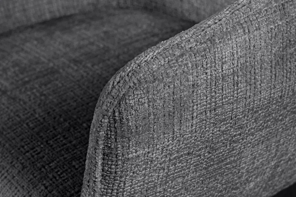 Drehbarer Stuhl ASGARD grau Chenille Cremona mit Taschenfederkern und Armlehne