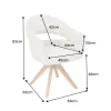 Drehbarer Stuhl ORGANIKO beige Chenillestoff Holzgestell Eiche mit Armlehne