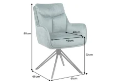 Drehbarer Stuhl PROMETHEUS petrol Vogue Velours Samt Taschenfederkern Metallgestell