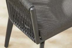 Drehbarer Stuhl ROPE anthrazit Aluminium Gartensessel inkl. Kissen In- und Outdoor