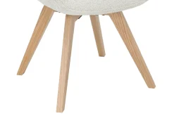 Drehbarer Stuhl THE DUTCH COMFORT beige Bouclé Tweed Soft Eichenholz
