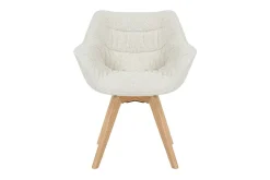 Drehbarer Stuhl THE DUTCH COMFORT beige Bouclé Tweed Soft Eichenholz