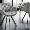 Drehbarer Stuhl THE DUTCH COMFORT grau Samt mit Armlehnen Modern Design