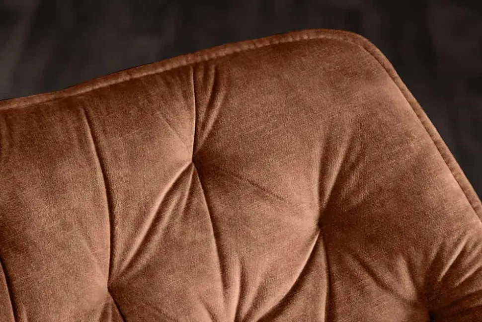 Drehbarer Stuhl THE DUTCH COMFORT rost braun Samt mit Armlehnen Modern Design