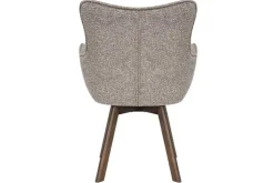 Drehbarer Stuhl THOR taupe Strukturstoff braun Wenge Eichenholz 360° mit Armlehne