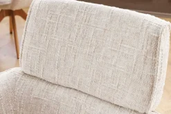 Drehbarer Stuhl UNIQUE beige Chenille Eichenholzbeine mit Armlehne