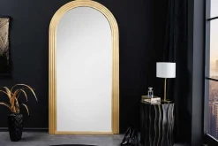Edler Wandspiegel ART DECO 160cm gold Rundbogen Spiegel