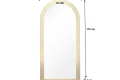 Edler Wandspiegel ART DECO 160cm gold Rundbogen Spiegel