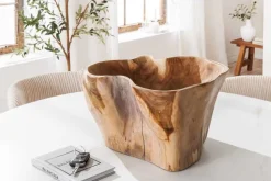 Einzigartige Schale FLOWERS 45cm natur Teak aus Wurzelholz