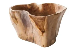 Einzigartige Schale FLOWERS 45cm natur Teak aus Wurzelholz