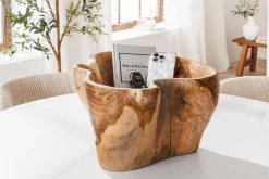 Einzigartige Schale FLOWERS 45cm natur Teak aus Wurzelholz