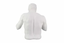 Einzigartige Statue BOXER 50cm weiß silber handmade Skulptur Deko-Figur