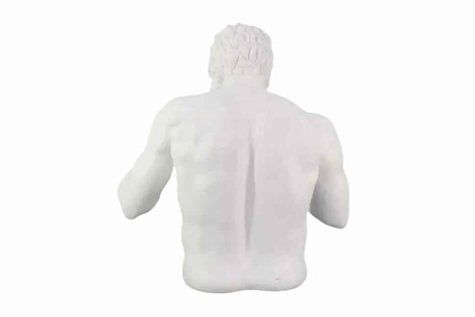 Einzigartige Statue BOXER 50cm weiß silber handmade Skulptur Deko-Figur