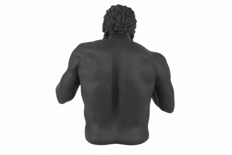 Einzigartige Statue BOXER 50cm schwarz gold handmade Skulptur Deko-Figur
