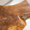 Einzigartiger Beistelltisch WILD 40cm Teakholz Baumscheibe Couchtisch