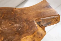 Einzigartiger Beistelltisch WILD 40cm Teakholz Baumscheibe Couchtisch