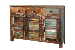 Einzigartiges Sideboard JAKARTA 125cm recyceltes Massivholz aus Fischerbooten