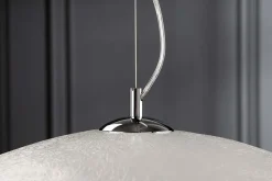 Elegante Design Hängeleuchte GLOW 70cm weiß silber Hängelampe
