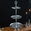 Elegante Etagere ORIENT 65cm silber im Wild Hammerschlag Design mit drei Etagen