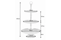 Elegante Etagere ORIENT 65cm silber im Wild Hammerschlag Design mit drei Etagen