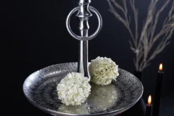 Elegante Etagere ORIENT 65cm silber im Wild Hammerschlag Design mit drei Etagen