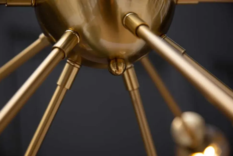 Elegante Hängelampe SPUTNIK 87cm gold mit 14 Leuchtarmen