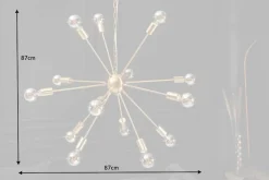 Elegante Hängelampe SPUTNIK 87cm gold mit 14 Leuchtarmen